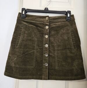 Forever 21 Green Faux Suede Skirt
